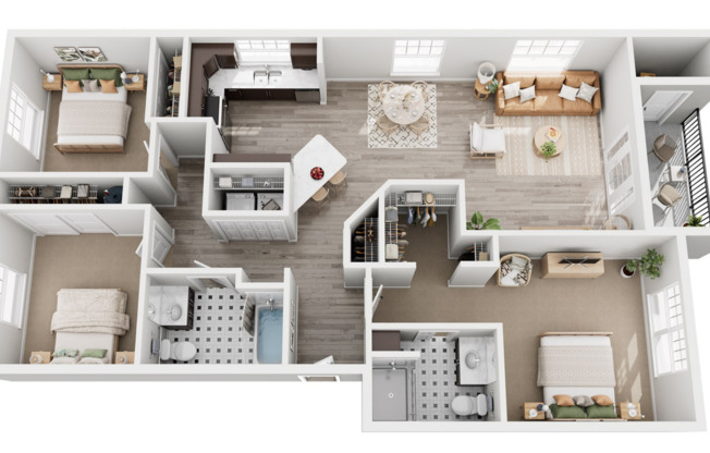 3 beds, 2 baths, 1,190 sqft, $2,395, Unit 208