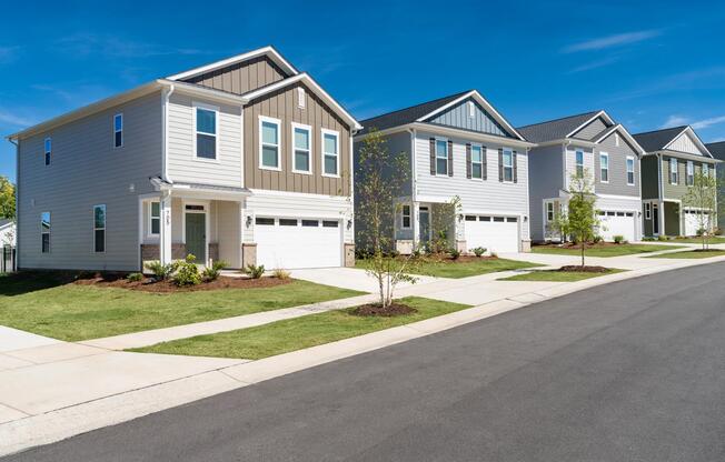 The community features detached single-family rental homes with attached garages, private driveways, and thoughtfully designed neighborhood streets that deliver the space, privacy, and convenience of a modern build-to-rent lifestyle.