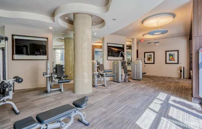 Fitness center with weights