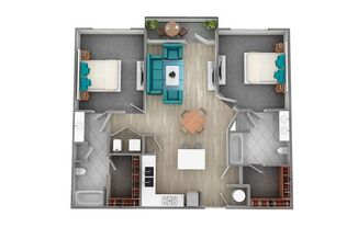 2 beds, 2 baths, 1,057 sqft, $1,596