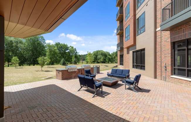 Flats apartments patio and grill stations