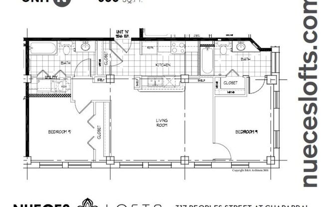 2 beds, 2 baths, 956 sqft, $1,525