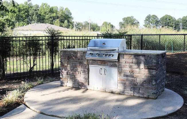 barbecue area at apartment complex