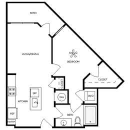 1 bed, 1 bath, 727 sqft, $1,701