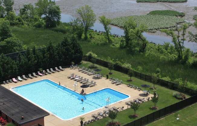 Swimming Pool right on the Potomac at Bridgeyard in Alexandria, VA