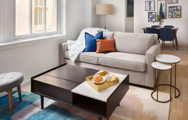 Living room area with couch at The Commonwealth, Pennsylvania, 19107