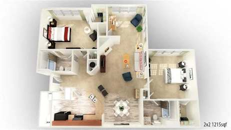 2 beds, 2.5 baths, 1,215 sqft, $1,500
