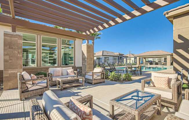 Plenty of patio seating to enjoy at Hampton Meridian, Apache Junction, AZ, 85120