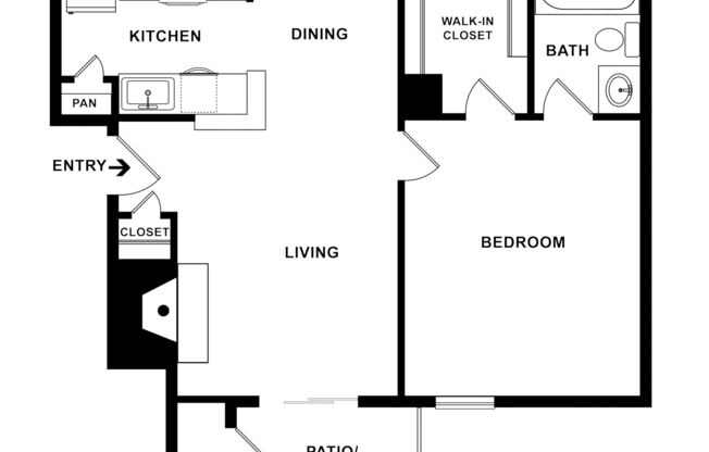 1 bed, 1 bath, 610 sqft, $859