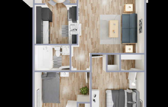 2 beds, 1 bath, 650 sqft, $1,389