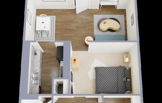 Studio, 1 bath, 525 sqft, $869