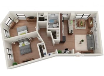 2 beds, 1 bath, 708 sqft, $1,399