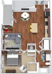 1 bed, 1 bath, 889 sqft, $1,119