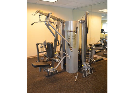 Fitness center with resistance training equipment