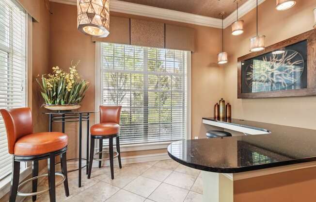 Bar area with seating