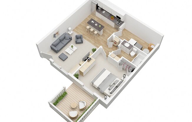 1 bed, 1 bath, 576 sqft, $1,695