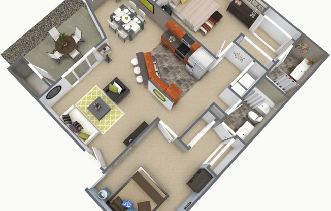 2 beds, 2 baths, 1,050 sqft, $2,025
