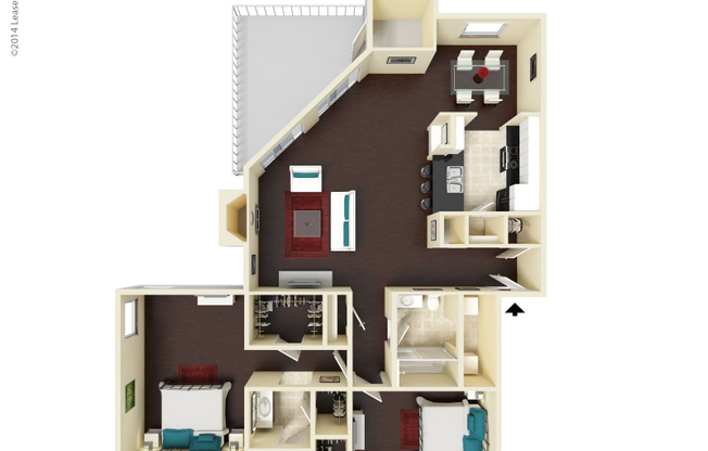 2 beds, 2 baths, 1,079 sqft, $1,640