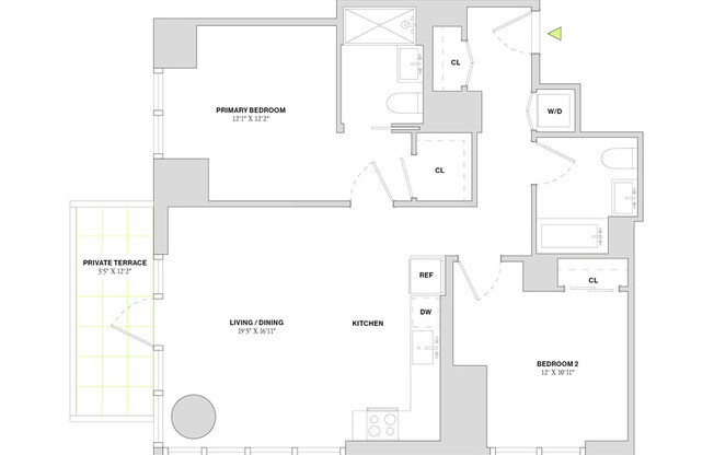2 beds, 2 baths, $8,520, Unit 30E