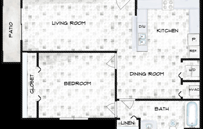 1 bed, 1 bath, 740 sqft, $1,749