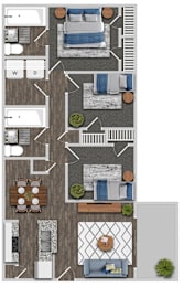 3 beds, 2 baths, 1,344 sqft, $1,399