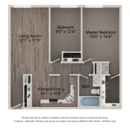 2 beds, 1.3 baths, 1,000 sqft, $1,685