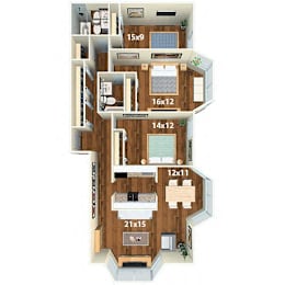 3 beds, 2 baths, 1,390 sqft, $2,355