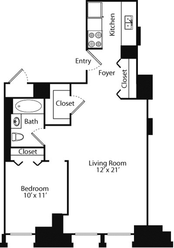 1 bed, 1 bath, 669 sqft, $4,755, Unit 009H