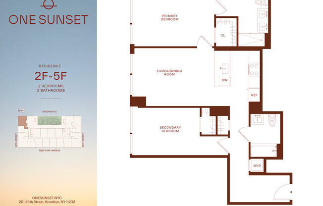 2 beds, 2 baths, $5,113, Unit 2F
