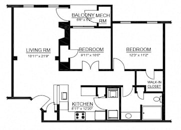 2 beds, 1 bath, 974 sqft, $2,263