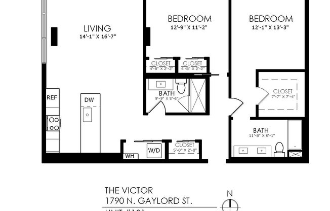 2 beds, 2 baths, 978 sqft, $1,525