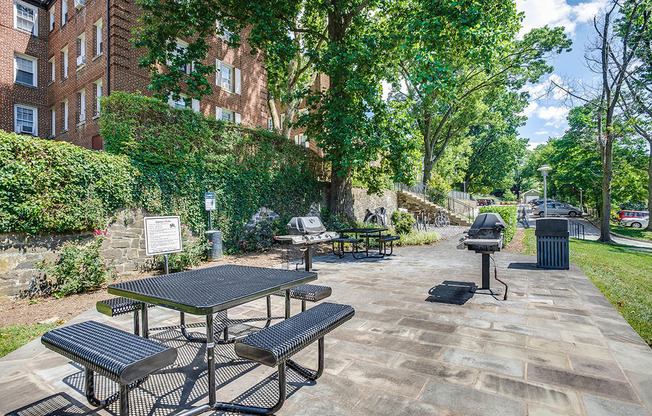 Courtyard with grills