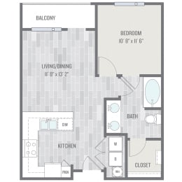 1 bed, 1 bath, 642 sqft, $1,468