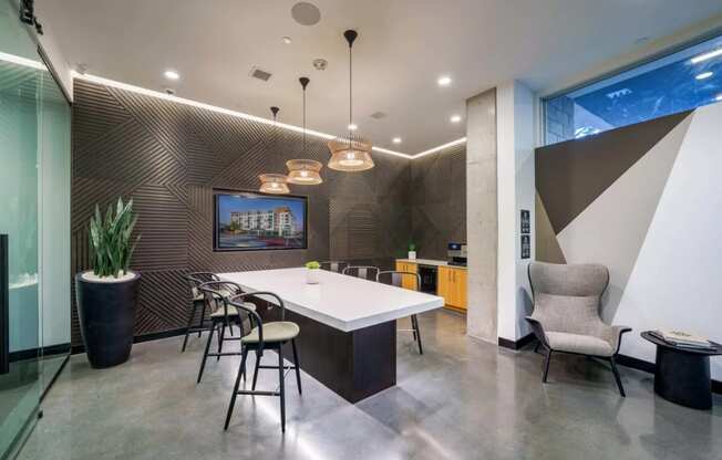 club house with seating at NoMa Apartments, California, 94596