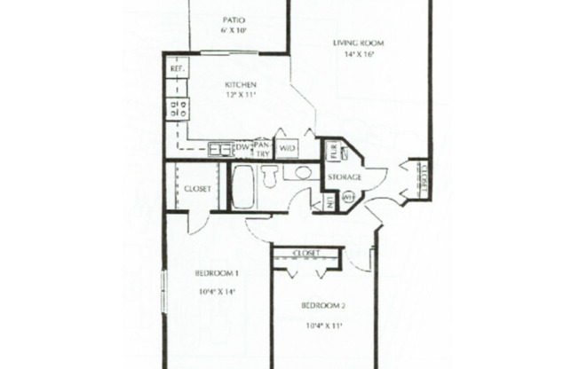 2 beds, 1 bath, 1,000 sqft, $1,595, Unit 1167-9