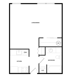 Studio, 1 bath, 448 sqft, $1,445