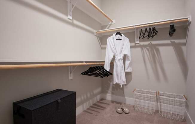 Large walk in closets with shelving at Windsor Castle Hills, Carrollton, Texas