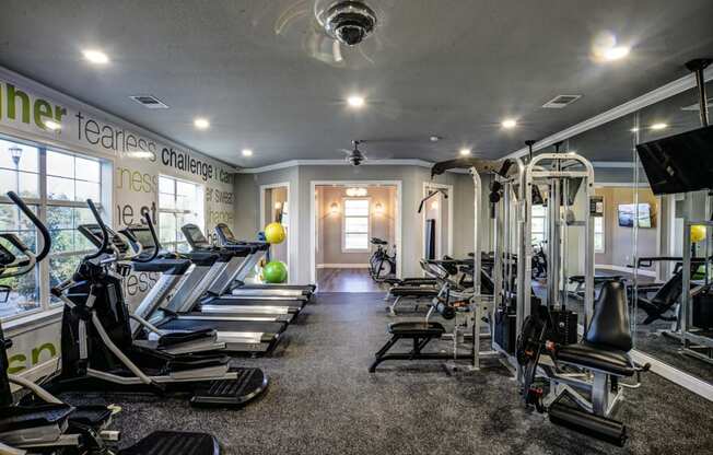 the gym is equipped with state of the art cardio equipment and weights