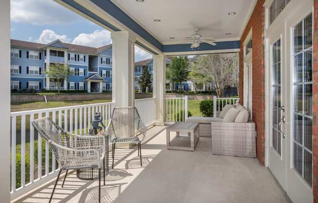 Patio at Magnolia Village Apartments in Jacksonville, FL