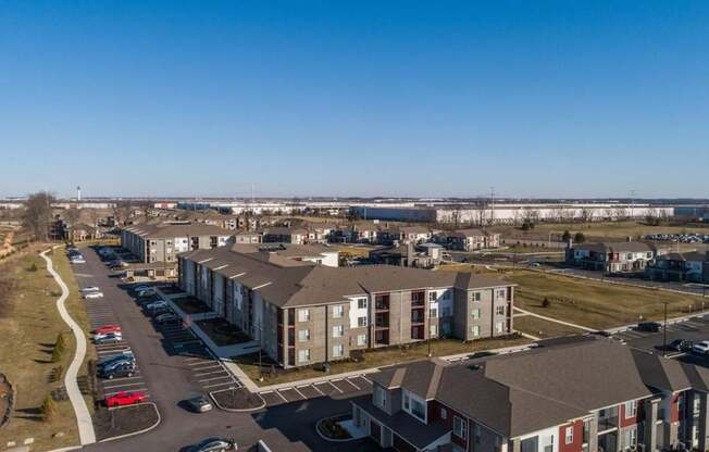 Aerial view at Echo Park at Perry Crossing Apartments, Plainfield, IN