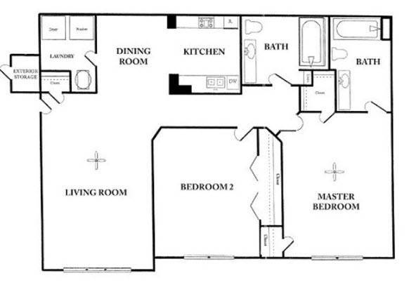 2 beds, 2 baths, 1,040 sqft, $1,399