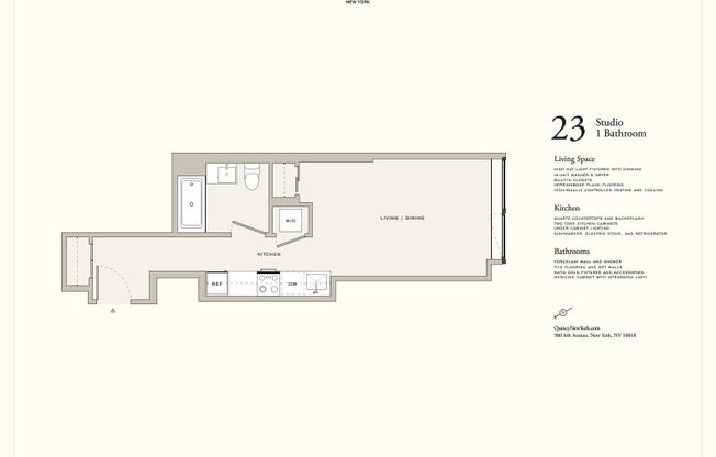 Studio, 1 bath, $4,195, Unit 423