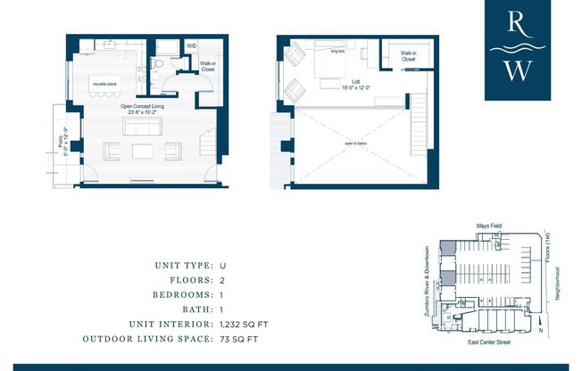 1 bed, 1 bath, 1,232 sqft, $3,095, Unit 114