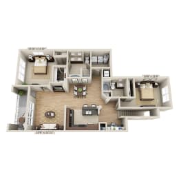 2 beds, 2 baths, 1,380 sqft, $1,905