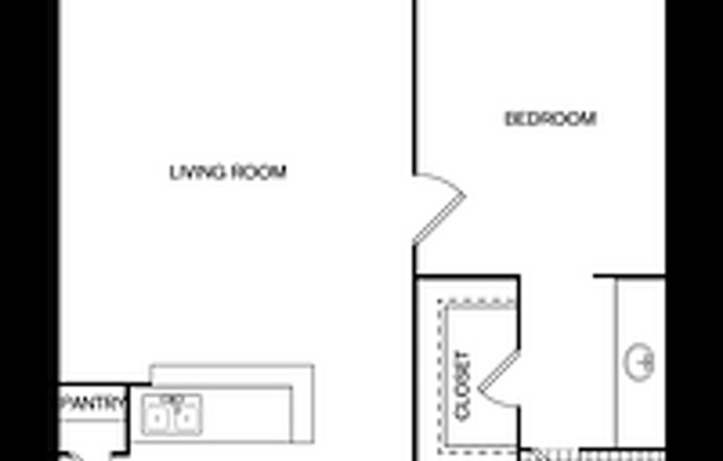 1 bed, 1 bath, 528 sqft, $780, Unit 2814