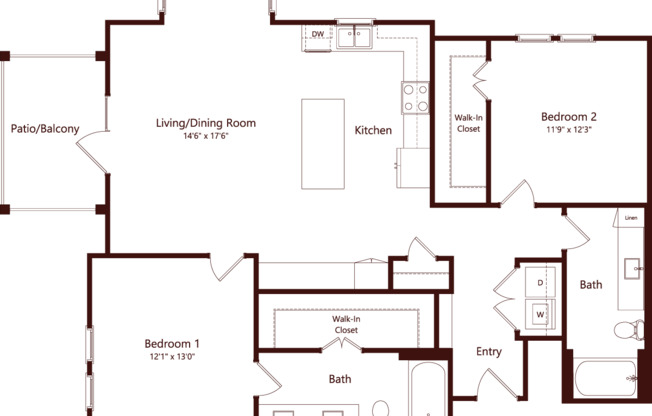 2 beds, 2 baths, 1,316 sqft, $2,540, Unit 3421