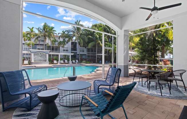 Screened Patio by Pool at Verona at Boynton Beach Apartments in Boynton Beach, FL 33426