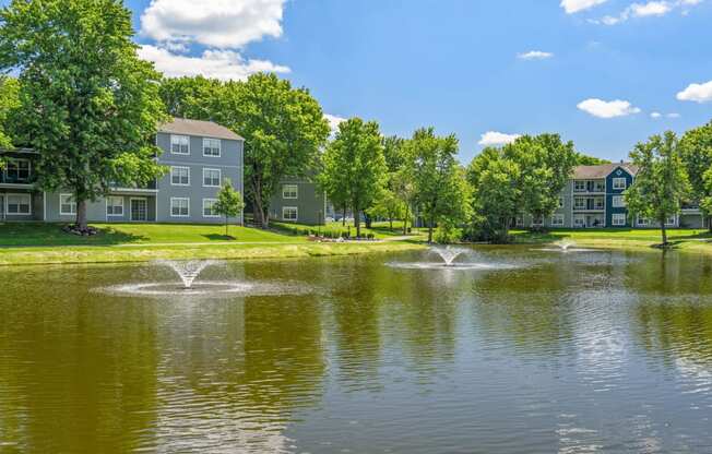 Community Pond with Fountain