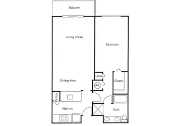 1 bed, 1 bath, 850 sqft, $2,320