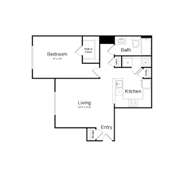 1 bed, 1 bath, 695 sqft, $1,762